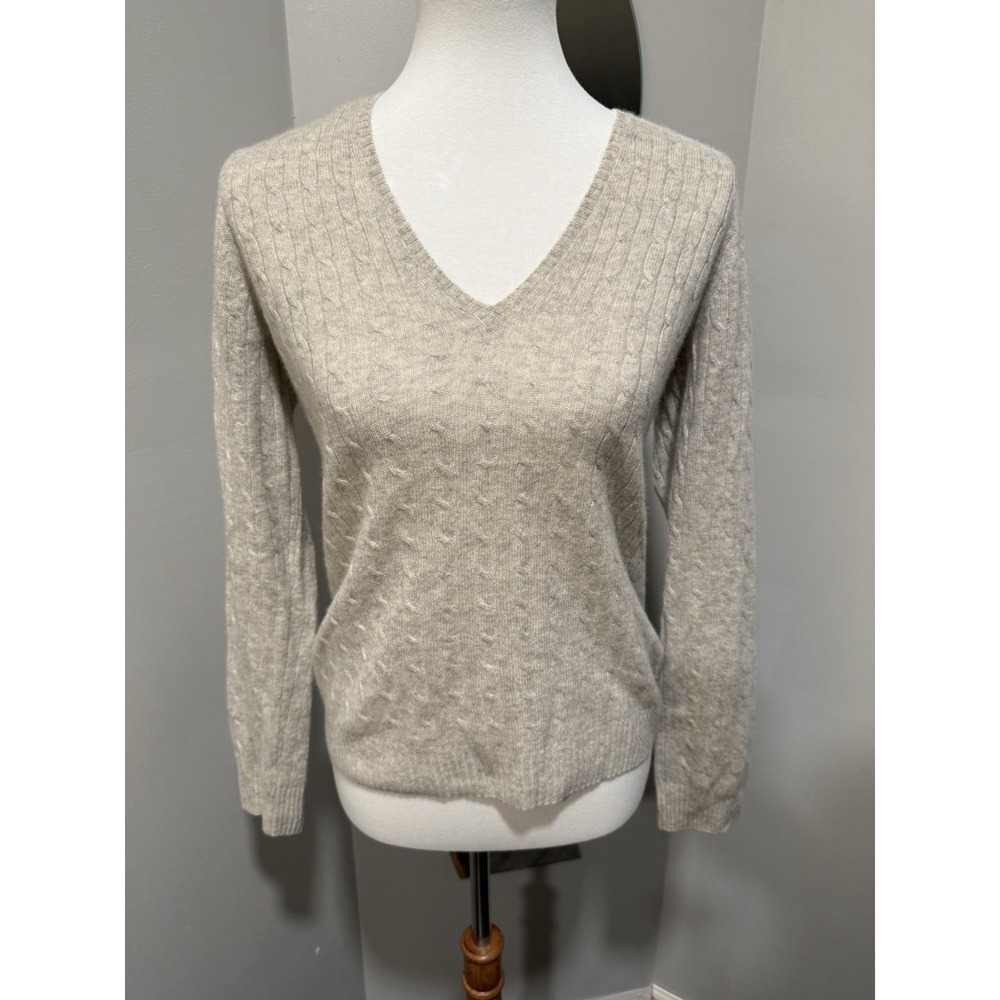 Vintage J. Crew 100% cashmere cable-knit sweater Women's‎ Medium Pre Owned